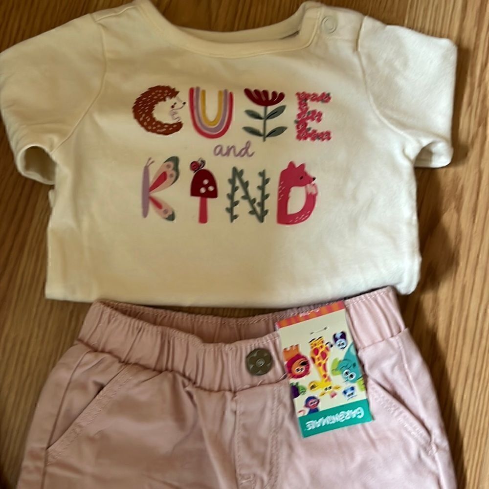 Garanimals  Girls Size 0-3 months Onesies and Matching Pants Sets